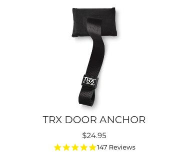 TRX door hinge anchor, a steel loop that replaces the pin in an existing door hinge