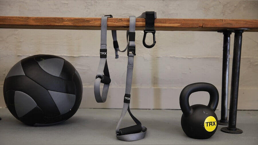 TRX GO ultralight suspension trainer kit with straps and small carry pouch