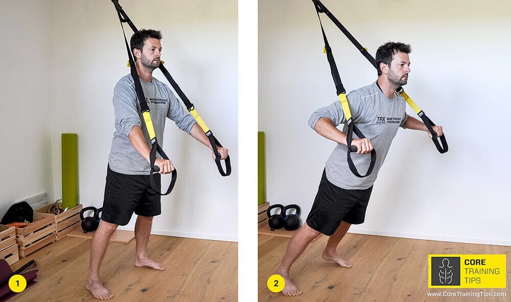 TRX Chest Press performed leaning forward on the straps facing away from the anchor