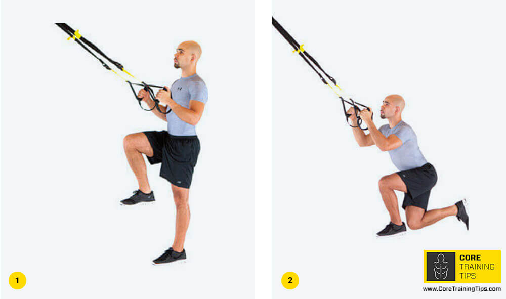 trx crossing balance lunge exercise